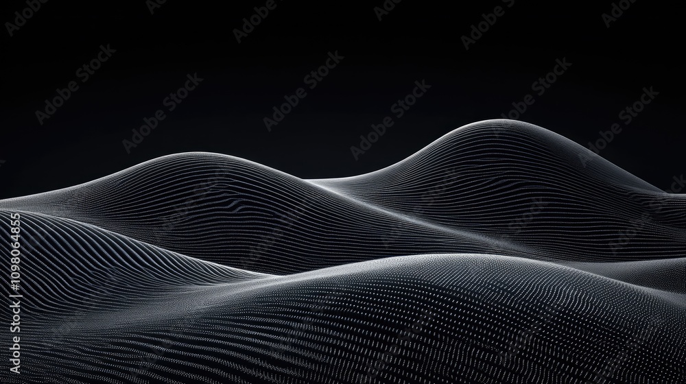 Poster abstract data streams flowing on a dark matrix background