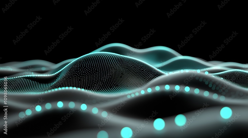 Poster luminous abstract background showcasing waves of light and color with dynamic patterns and fluid sha