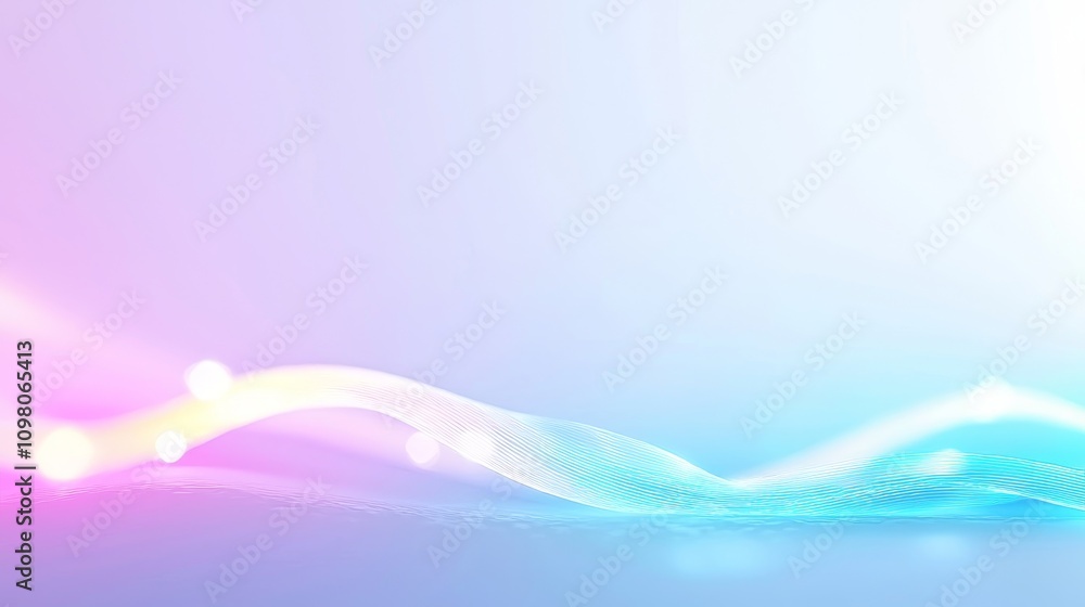 Poster Ethereal Flowing Radiant Digital Background with Soft Lights and Calm Color Gradients