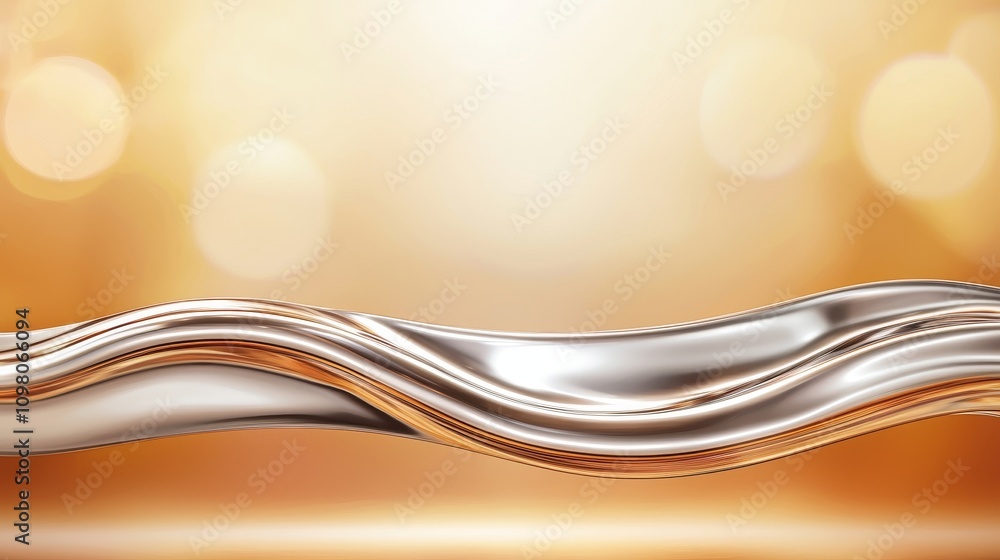 Poster sleek metallic abstract background with smooth curves and radiant highlights for creative design pro