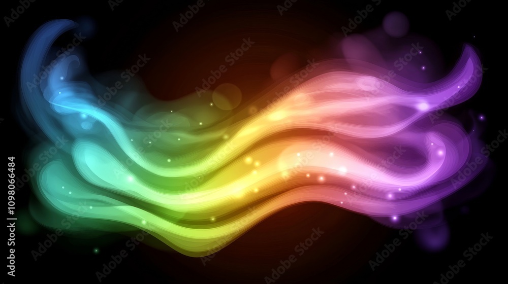 Poster Vibrant Abstract Background with Glowing Lines in Mesh Patterns of Colorful Swirls and Soft Light Effects
