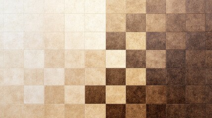 Fototapeta premium Textured Digital Pixel Design with Layered Tiles in Earthy Tones and Gradients for Modern Art Applications