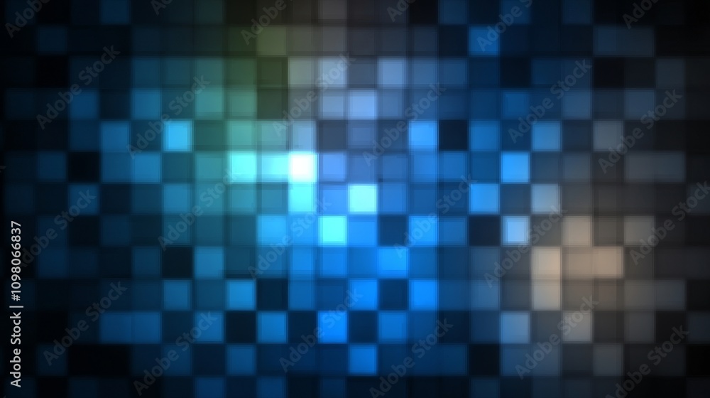 Poster abstract background with soft gradients and pixel patterns in shades of blue and green for creative 