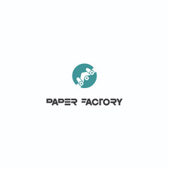
illustration depicting a sheet of paper in the form of a symbol or logo. Paper factory 