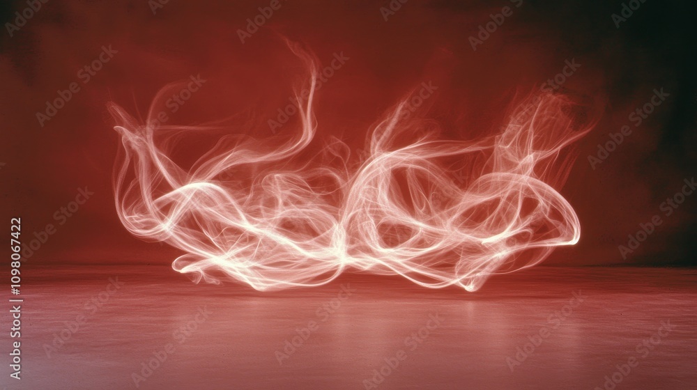 Poster Abstract Setting with Dynamic Light Streaks in Warm Tones Highlighting Fluid Movement and Energy in Composition