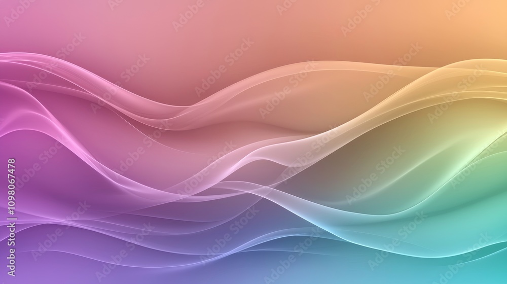 Aufkleber elegant abstract background showcasing flowing waves in soft gradient colors for creative design pro