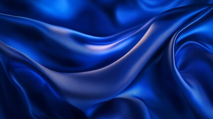 Obraz premium blue wavy satin background