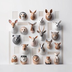 set of animal cartoon characters
