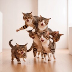 cat group funny moment