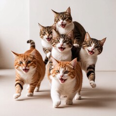 cat group funny moment 