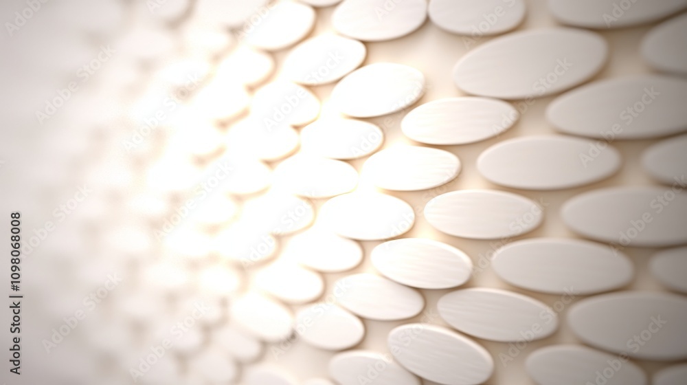 Poster abstract digital art in soft pastel tones featuring smooth oval shapes and textured patterns