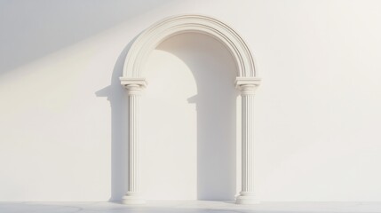 white empty background with arch