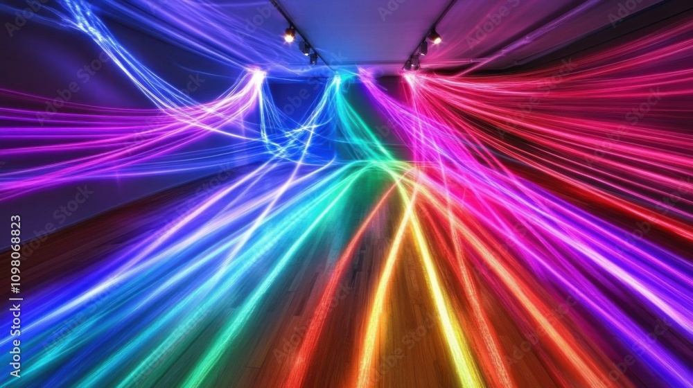 Aufkleber a 3d render featuring an abstract background with a vibrant spectrum of colors. it includes bright n