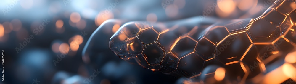 Poster abstract honeycomb structure illuminated with warm light