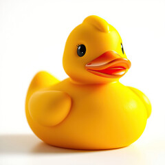 Macro shot of yellow duck for children's play, plaything, playroom