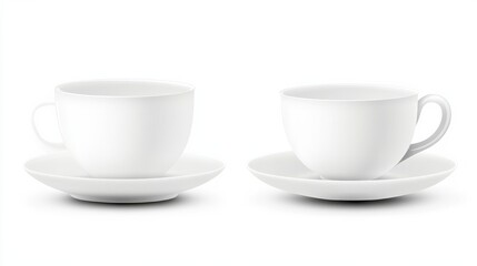 Fototapeta premium white cups on white