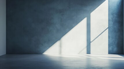 Obraz premium light blue background with sun light and window shades