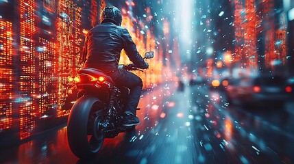 Businessman Riding a Rollercoaster of Market Graphs Showcasing Financial Risks and Rewards in Business