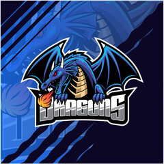 Dragon sport mascot logo design