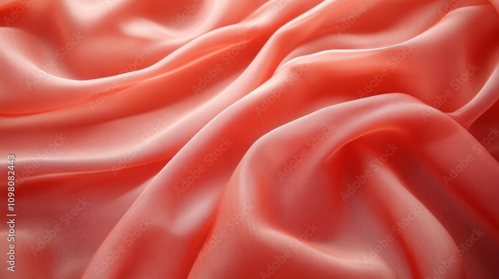 Aufkleber 3d rendered empty red wavy and smooth background