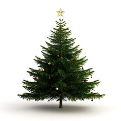 Fototapeta premium Christmas Tree with Star on Top Illustration