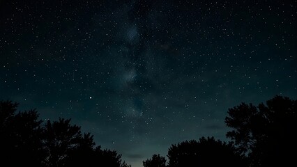Fototapeta premium sky with stars. A peaceful night sky with a clear view of sparkling stars and distant galaxies