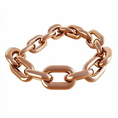 Obraz premium Glossy Metallic Chain Accessory in Minimalistic 3D