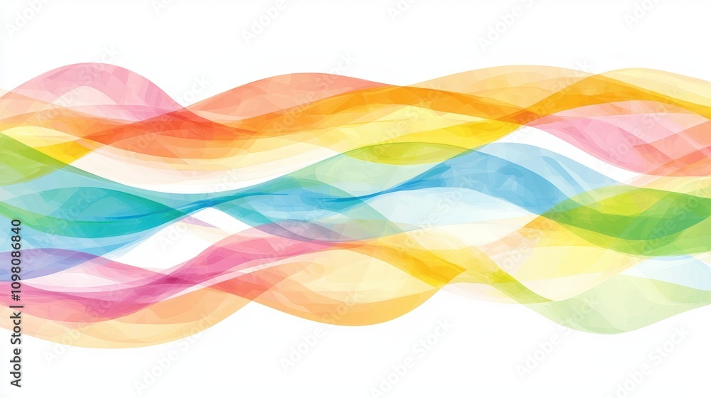 Poster colorful abstract waves with a digital reflective design for modern web projects