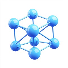Obraz premium Stylized 3D Blue Network Icon in Minimalistic Cartoon Design with Clean Composition