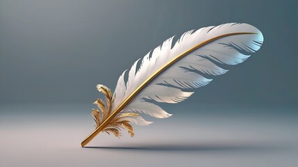 Digital feather. Artificial intelligence (AI) copywriter, chatgpt storytelling, digital letters, automatic text generator, and art technology concept