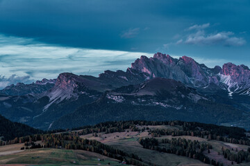 Panoramic view of the Dolomites in Italy.
