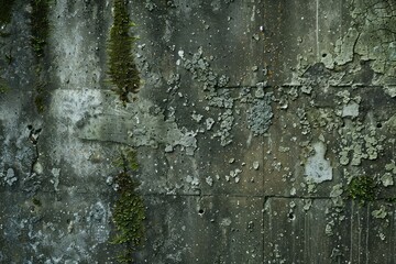 Obraz premium Photo of Old dirty gritty mossed concrete wall. Background texture for backdrops or mapping