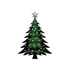 Fototapeta premium A Christmas tree with a snowy effect on its branches for a winter wonderland theme