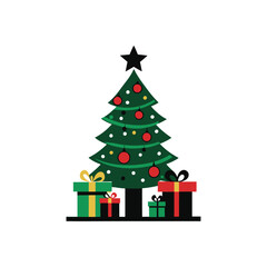Fototapeta premium Tall Christmas tree with perfectly symmetrical branches 