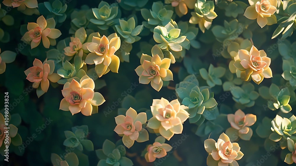 Canvas Prints Sunlit Succulents A Beautiful Garden Display