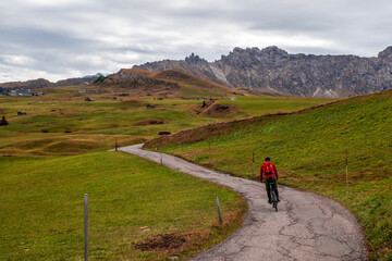 Hiking trail in the Dolomites in Italy.