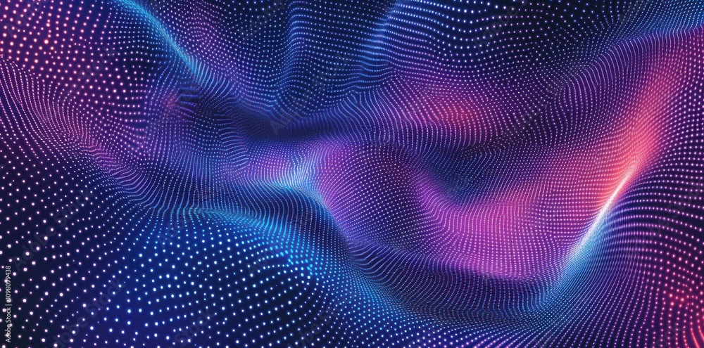 Poster modern in the context of technology, science, and music, this 3d curve halftone black gradient wave 