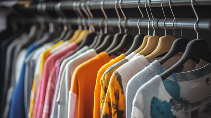 Naklejka premium clothes hanging in store