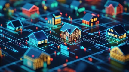 Obraz premium Smart homes network.