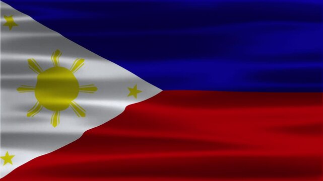 The Philippines flag was blowing in the wind. animation of Philippines waving flag