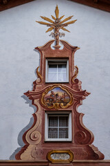 Mural painting on the historic Ludwig Street in Partenkirchen, Germany.