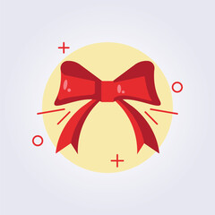 red ribbon bow icon vector illustration design