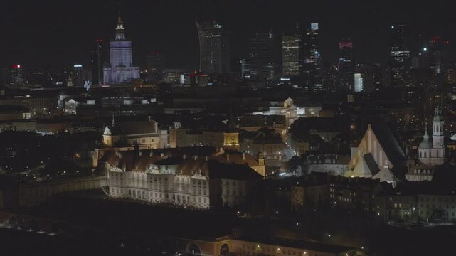 Panorama Warszawy Nocą 