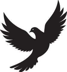 Obraz premium Dove flying silhouette vector art design