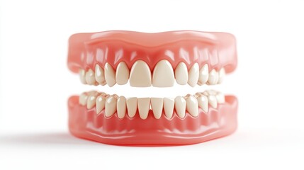 Fototapeta premium Realistic Dental Model of Upper and Lower Human Teeth Structure