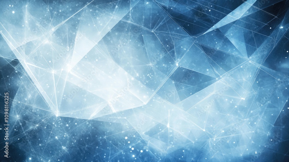 Poster concept of artificial intelligence with brain-like digital networks