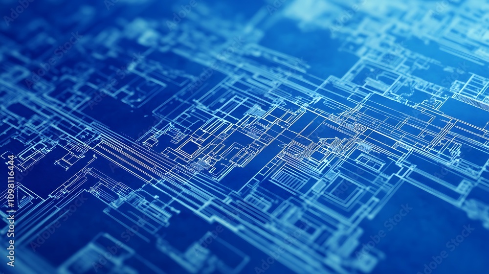 Poster abstract blue digital network architecture design