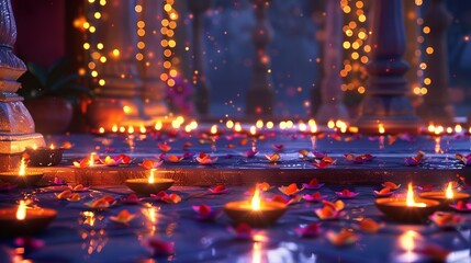 Obraz premium Traditional Diwali Festival Decoration Background
