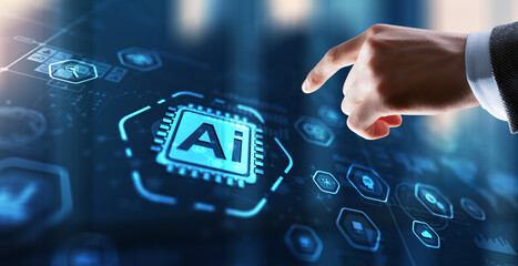 AI Artificial Intelligence concept. Technology learning