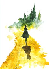 The Wizard of Oz. Walking towards a mystical castle